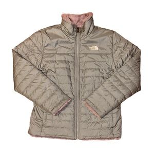 The North Face Reversible Puffer Jacket Grey/Purple Girl’s XL